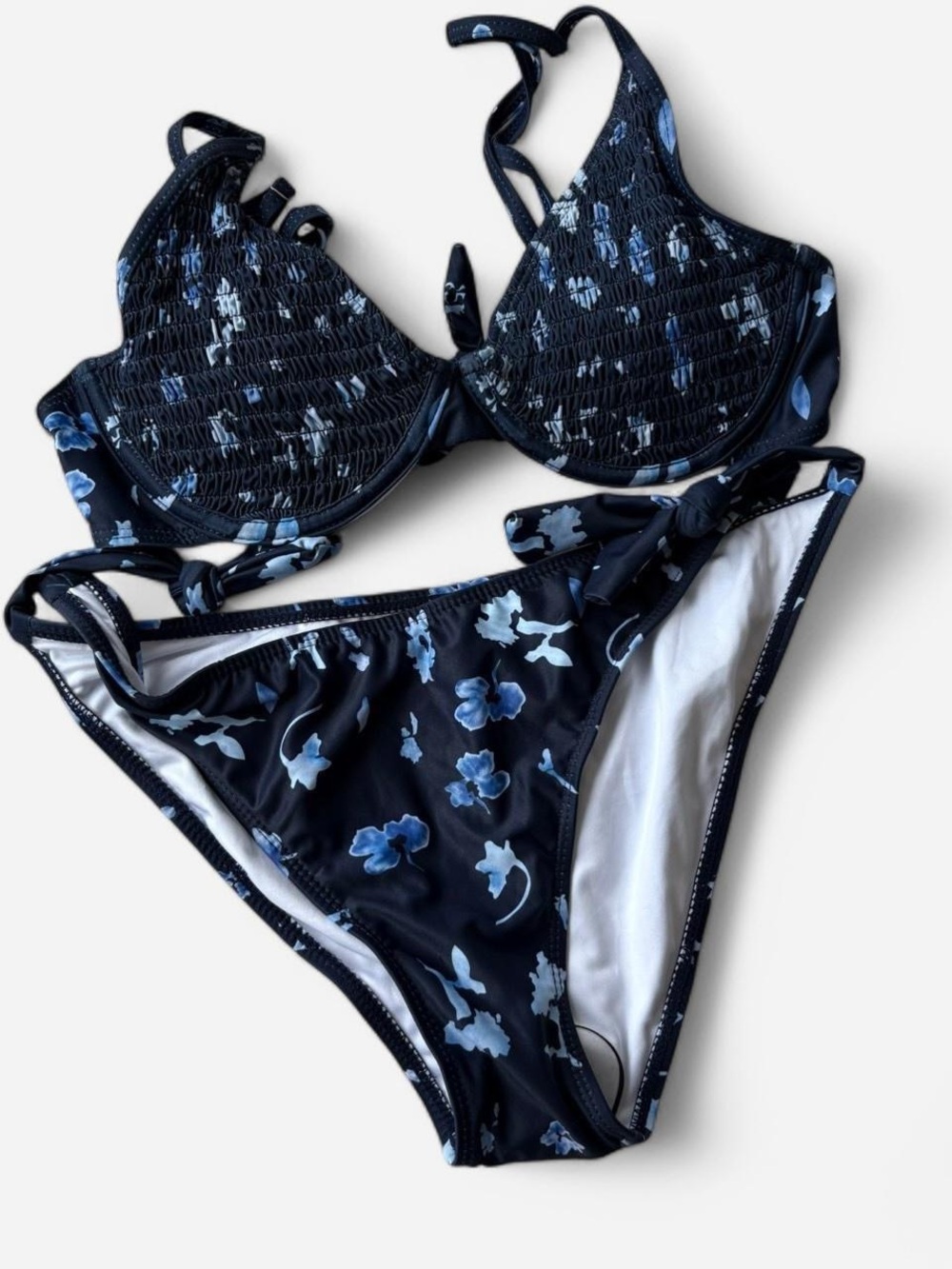 SHEIN Blue Floral 2-Piece Bikini, NWOT, Size M